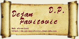 Dejan Pavitović vizit kartica